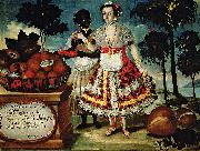 unknow artist Retrato de una senora principal con su negra esclava Spain oil painting artist